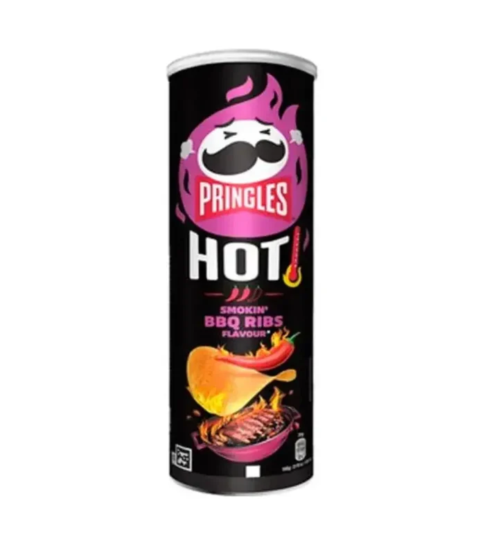 Pringles Hot Smokin Bbq Ribs Flavour 165g.